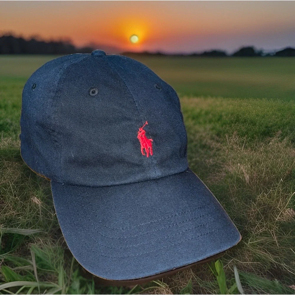 Polo Ralph Lauren Baseball Cap Black Preppy Red Horse